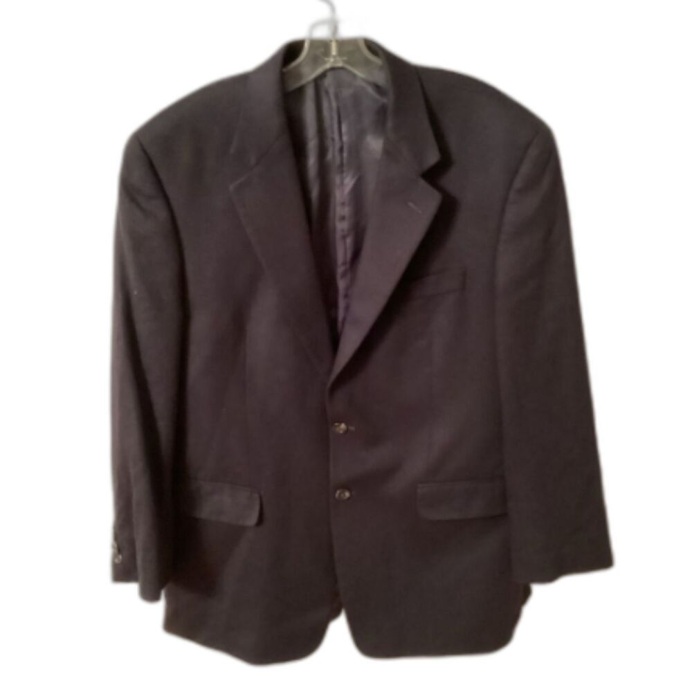 LAUREN RALPH LAUREN SZ 42R NAVY BLUE 100% CASHMERE 2 BUTTON BLAZER SPORT COAT